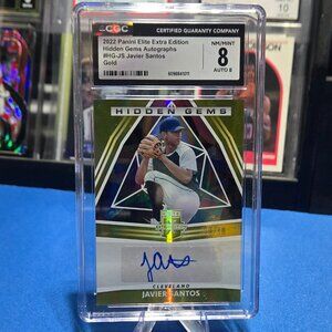 2022 Panini Elite Extra Edition Hidden Gems Auto #HG-JS Javier Santos (CGC 8)
